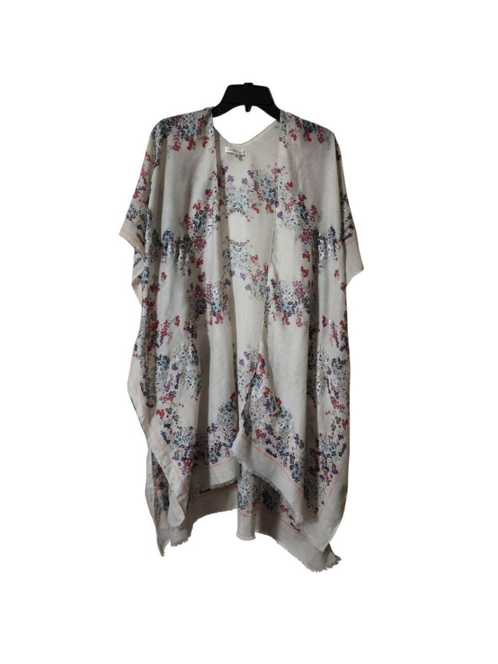 Woven Heart Floral Duster Short Sleeve OS - Picture 2 of 7